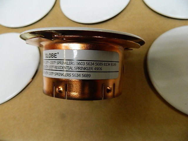 Globe Automatic Sprinkler 1″ Adjustable Cover Plate 135F 57C White 20pcs 332892