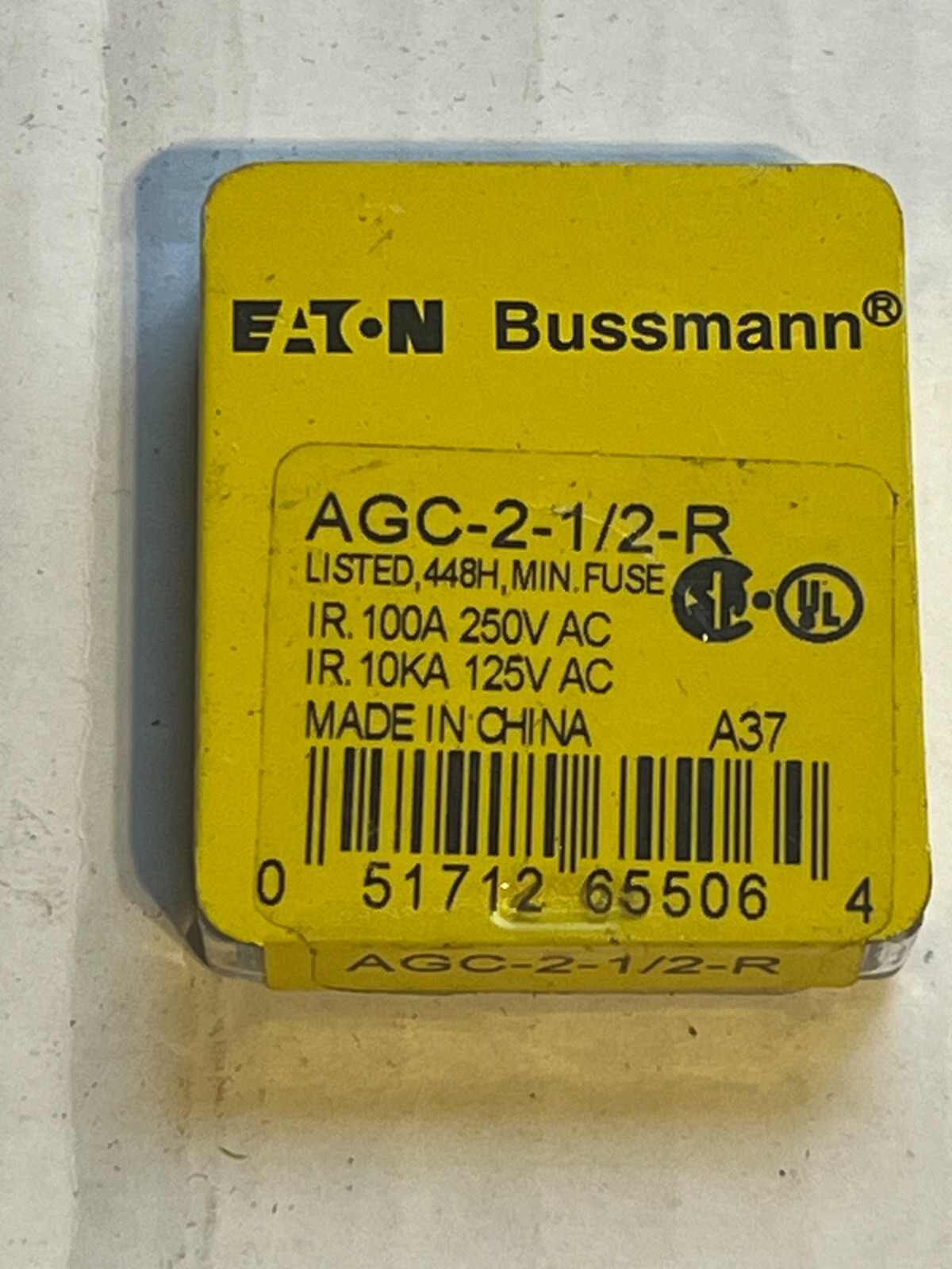 bussmann agc-2-1/2-r pack of 5 nos poor packaging