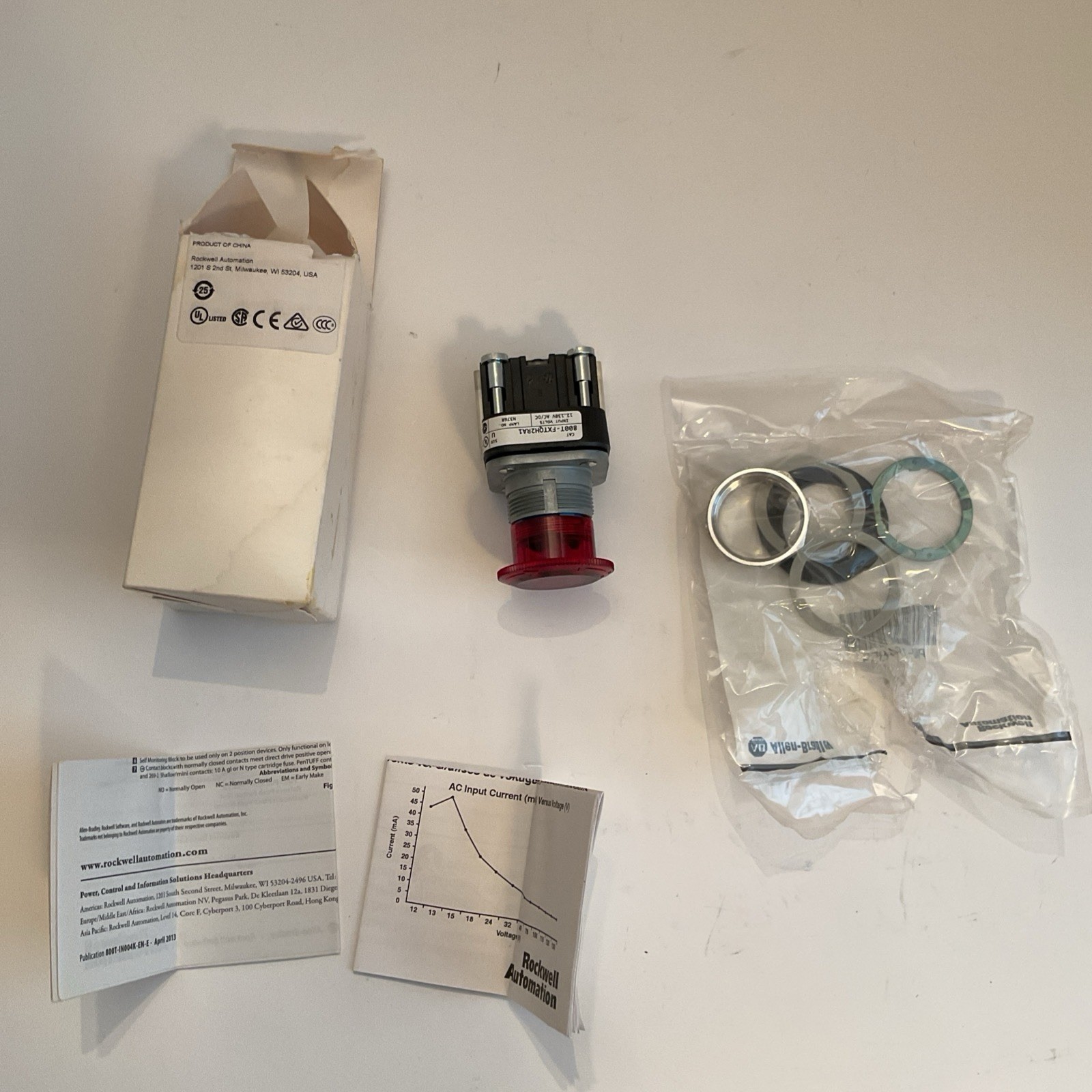Allen Bradley 800T-FXTQH2RA1 Red Push Button New in Box