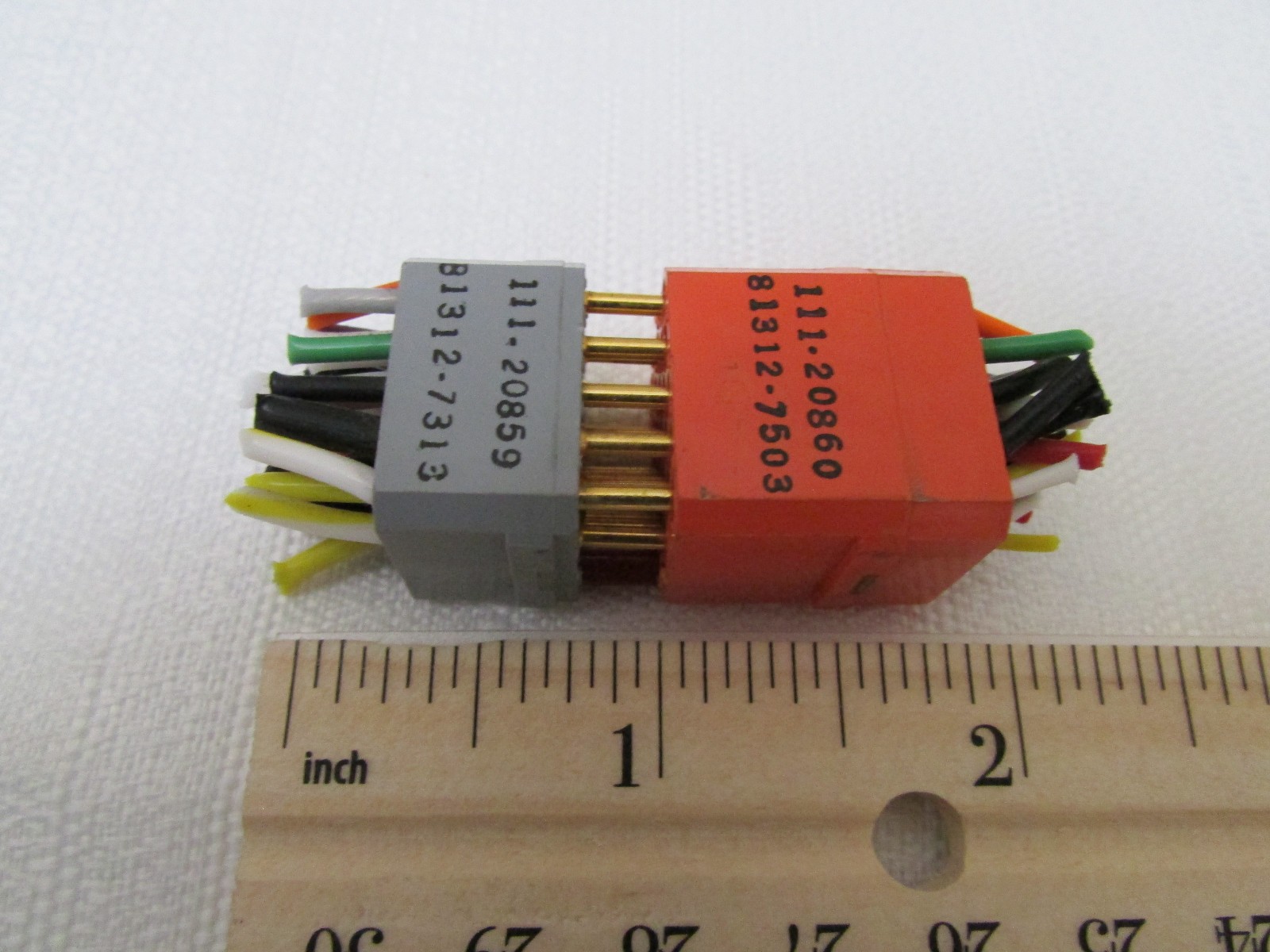 Litton Industries Connector Pair Gold Plated 22 Pins 22 Sockets