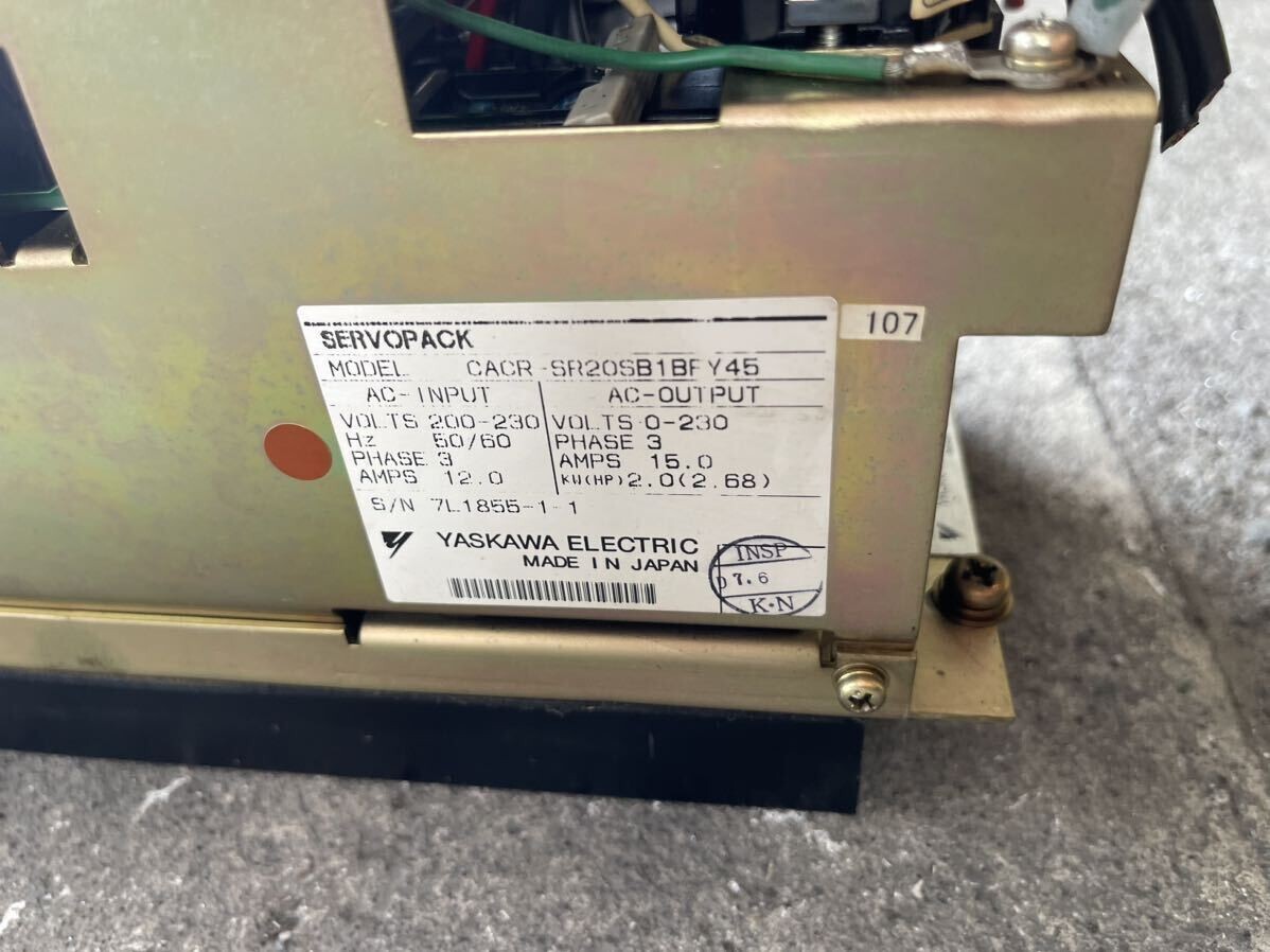 Yaskawa CACR-SR20SB1BFY45 Servopack Servo Drive Removed From The Working Machine