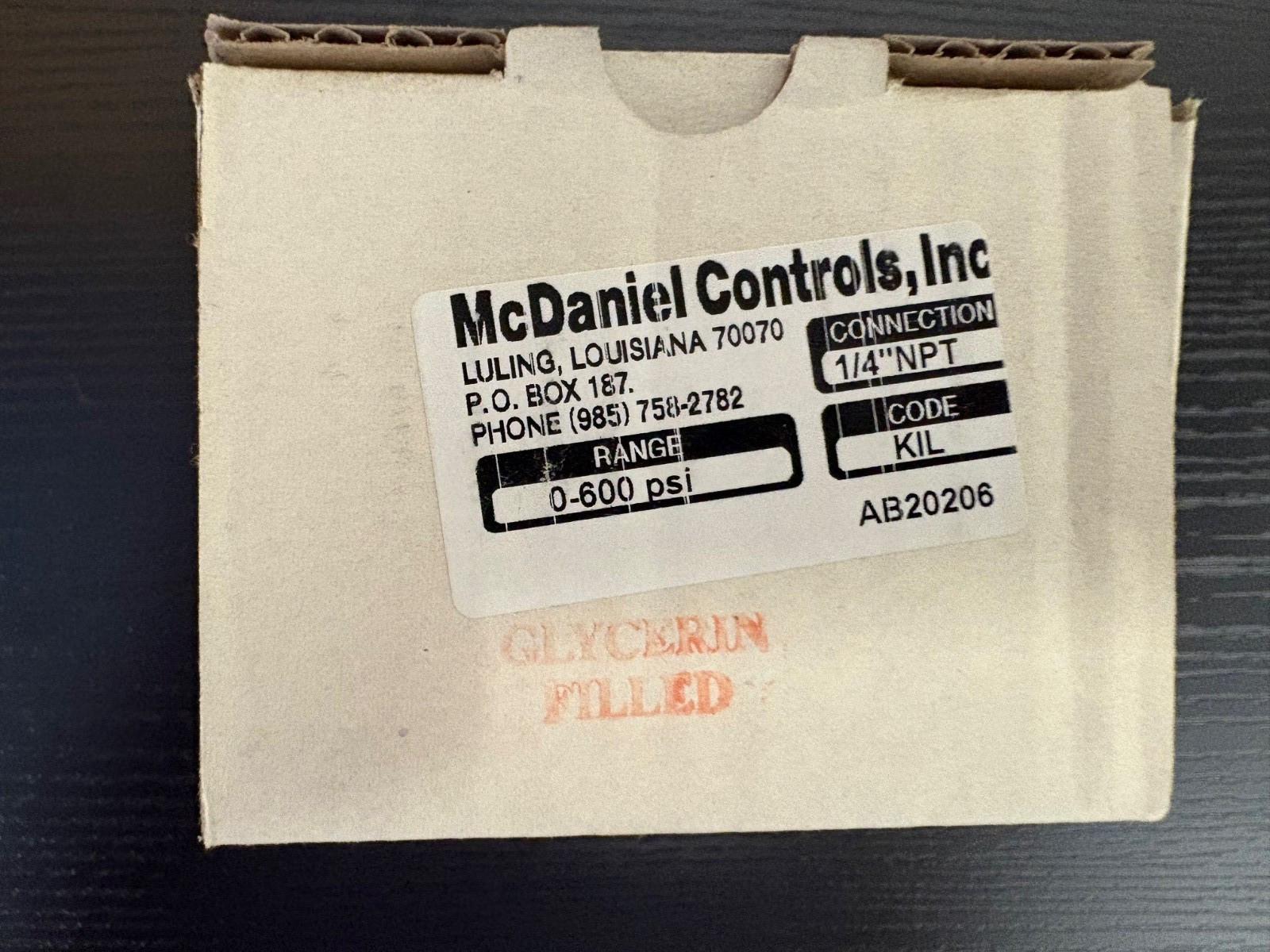 McDaniel Controls Gauge Lower Mount 0-600 PSI 1/4″ NPT KIL