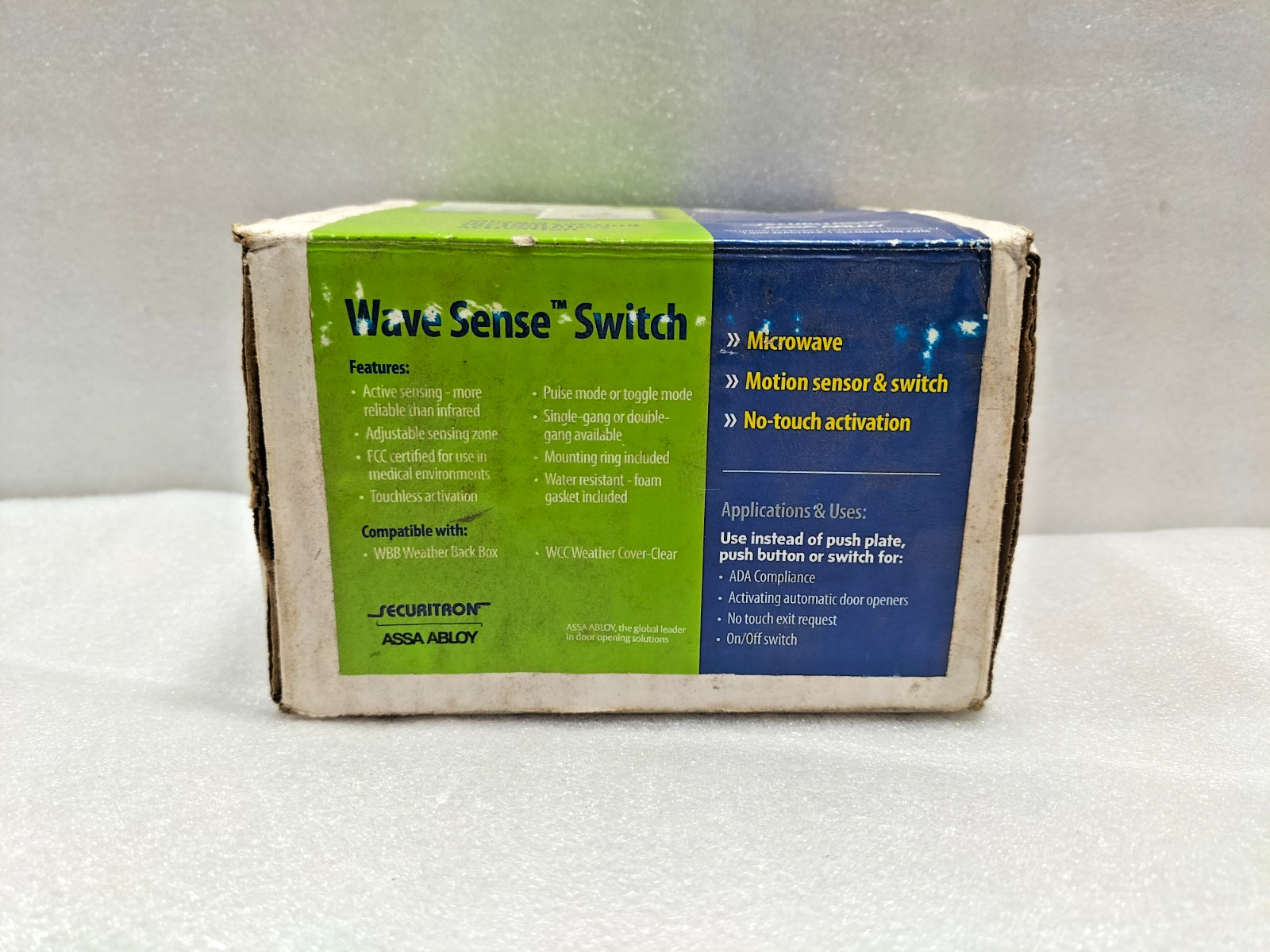 SECURITRON ASSA ABLOY WSS-W1 WAVE SENSE SWITCH WHITE