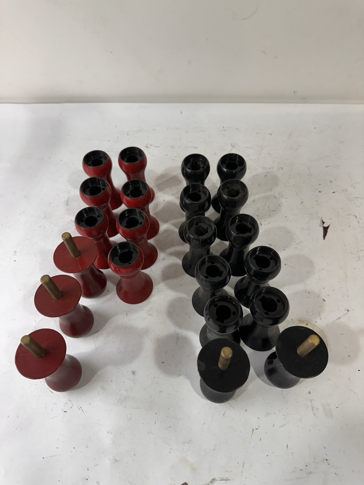 Vintage Theater Industrial Control Handle Lot Red Black Brass Knobs Kliegl Bros?