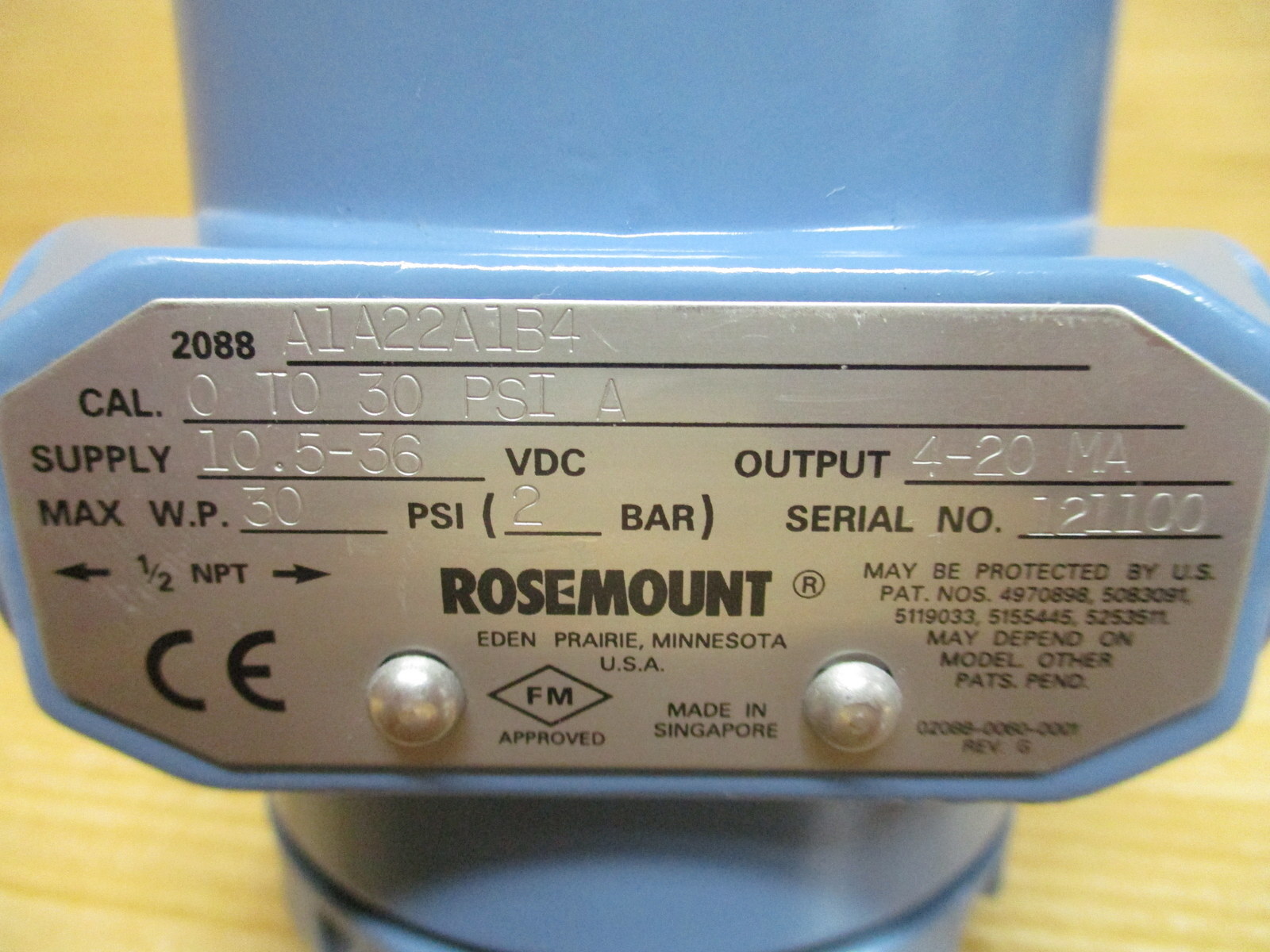 Rosemount 2088A1A22A1B4 Pressure Transmitter
