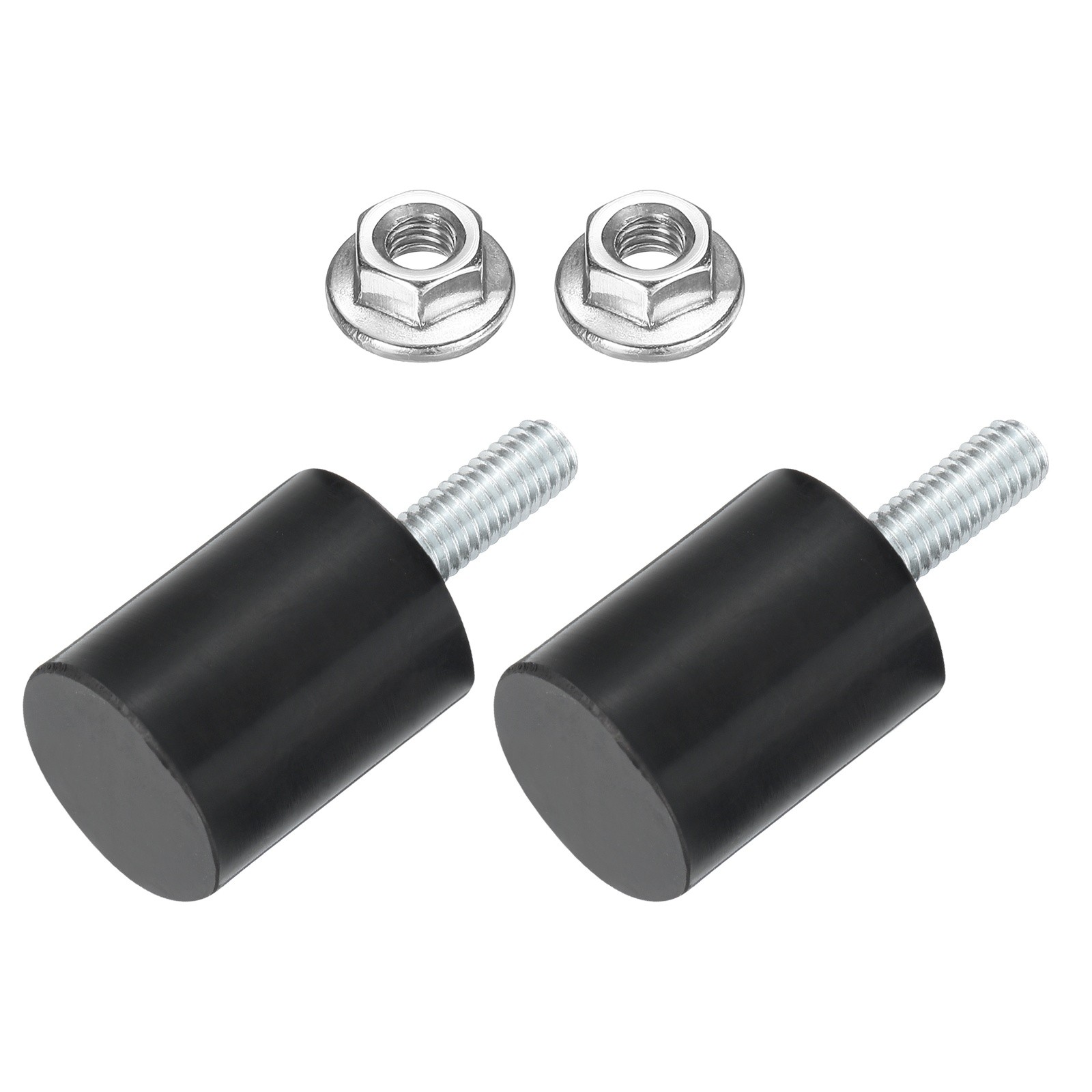 2Pcs M6 Rubber Mounts, Vibration Isolators with Studs 25 x 25mm with Nuts