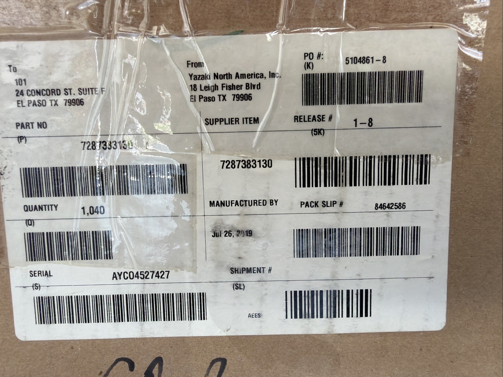 Lot of 999+ YAZAKI 7287-3831-30 Kaizen 6.3 Unsealed Connector.