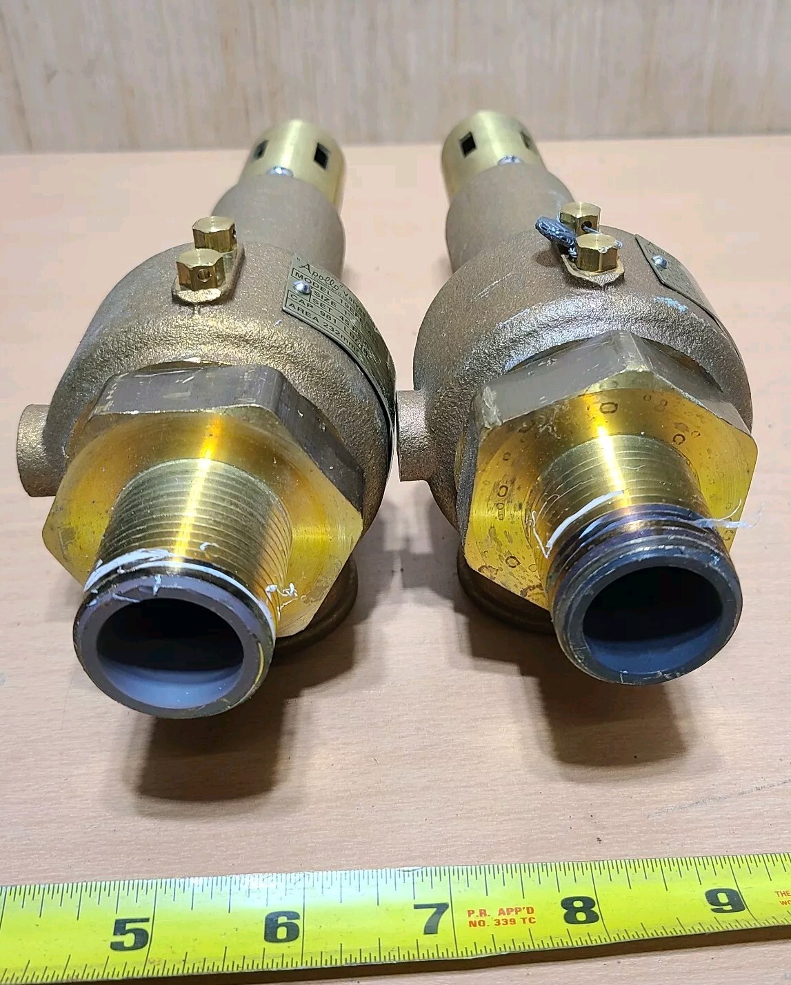 Lot of 2 APOLLO 19EFEL45S SAFETY VALVE 1″ NPT, Set @45 PSIG,Cap 981 LB/HR