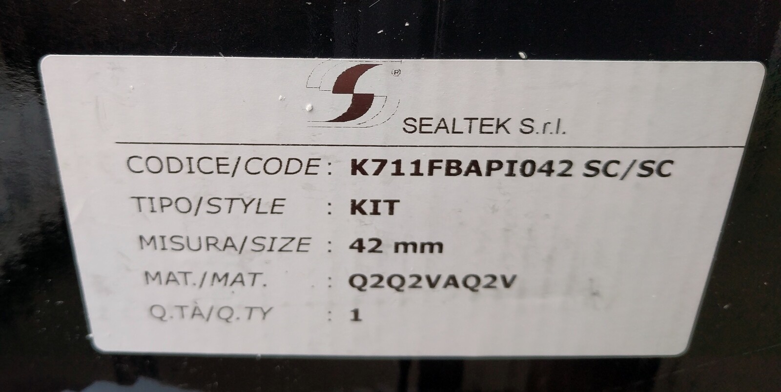 Sealtek Mechanical Seal 711 42mm K711FBAPI042 SC/SC Kit Q2Q2VAQ2V