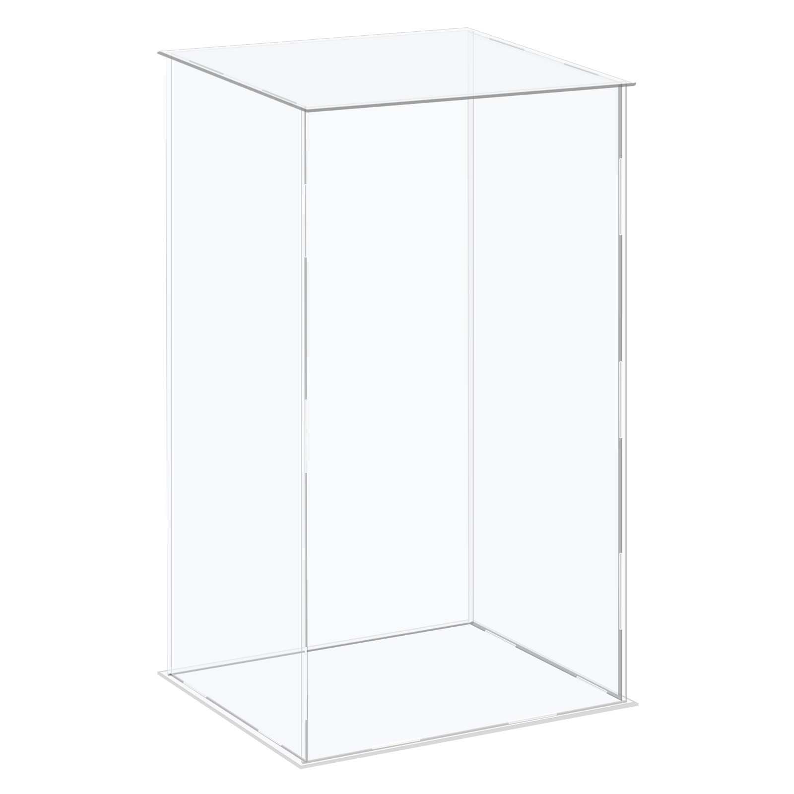 Acrylic Display Case Plastic Boxes Cube Storage Box Clear 26x21x41cm