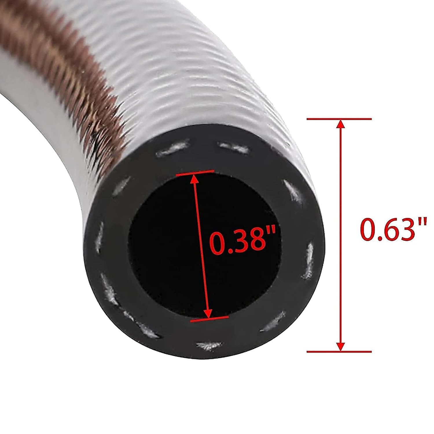 Marine Fuel Line 3/8 Inch 6FT with Primer Bulb Steel Hose Clamps, Universal 3/8″