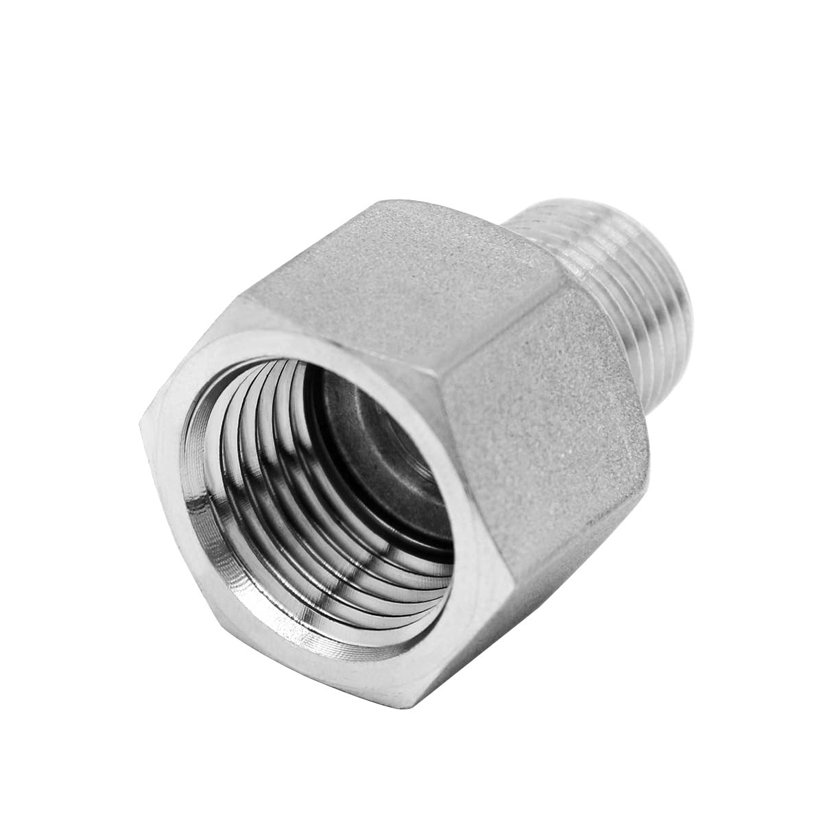 Stainless Steel NPT Reducer Adapter 1/2 Female to 3/8 Male Threaded Reducing …