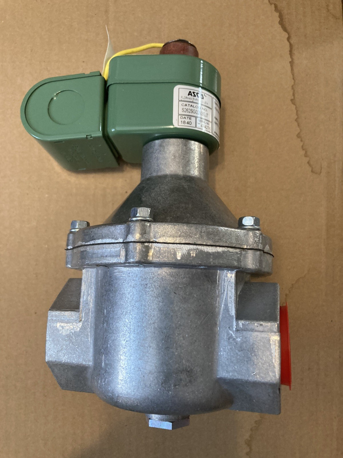 Asco- S262SG02N3GJ7 N/0 Gas Valve NPT Pipe Size 1 1/4″ – 25 Psi, NEW -Open Box