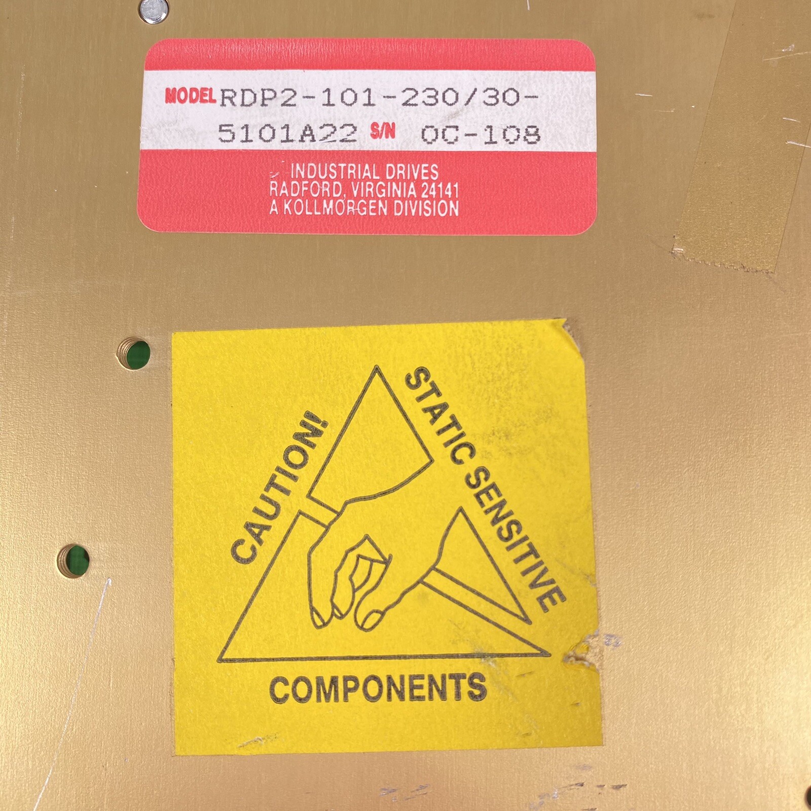Industrial Drive Anti-Backlash Card By Kollmorgen RDP2-101