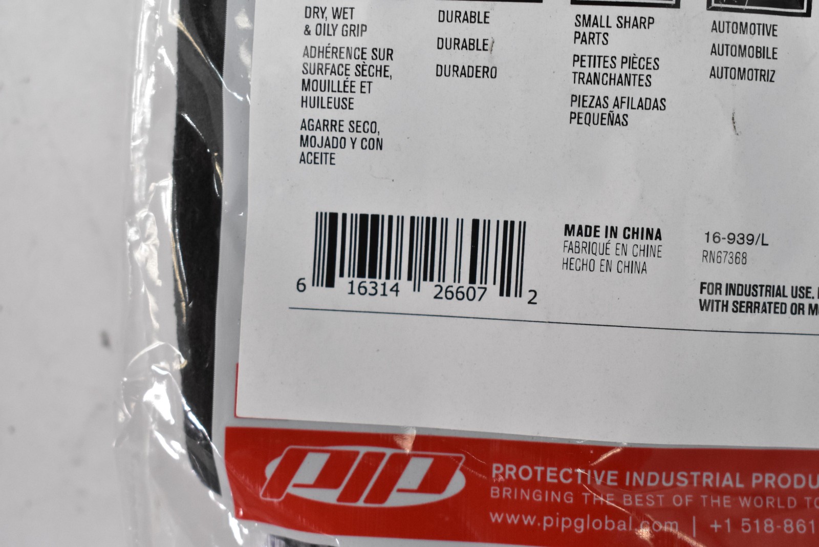 G-Tek PolyKor 16-939 Cut A4 Nitrile Coated Gloves Large L/9 Oil Grip PIP 3 Pairs