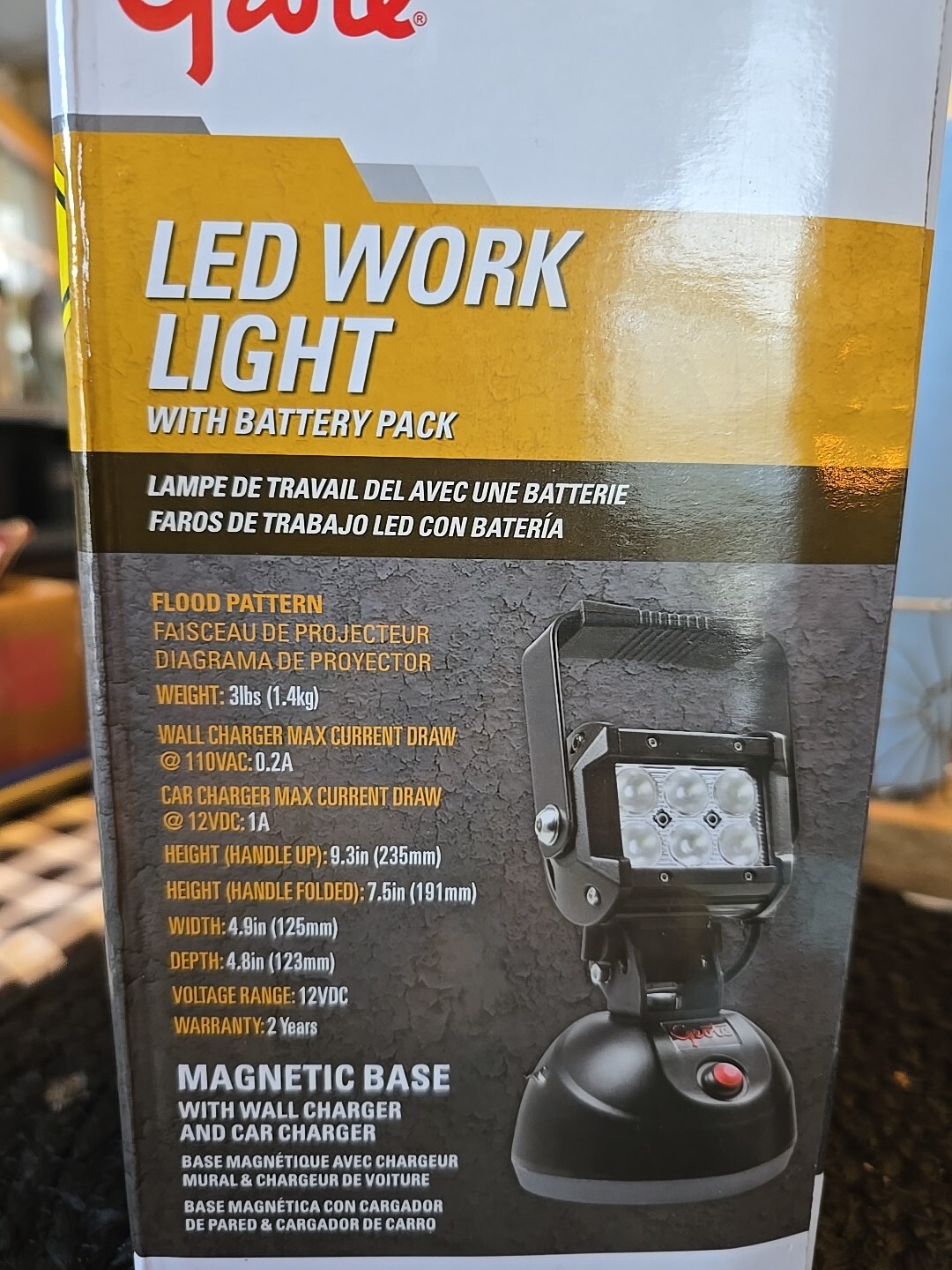 GROTE BZ501-5 Work Light,1100 lm,Rectangular,LED,9″ H 412A32