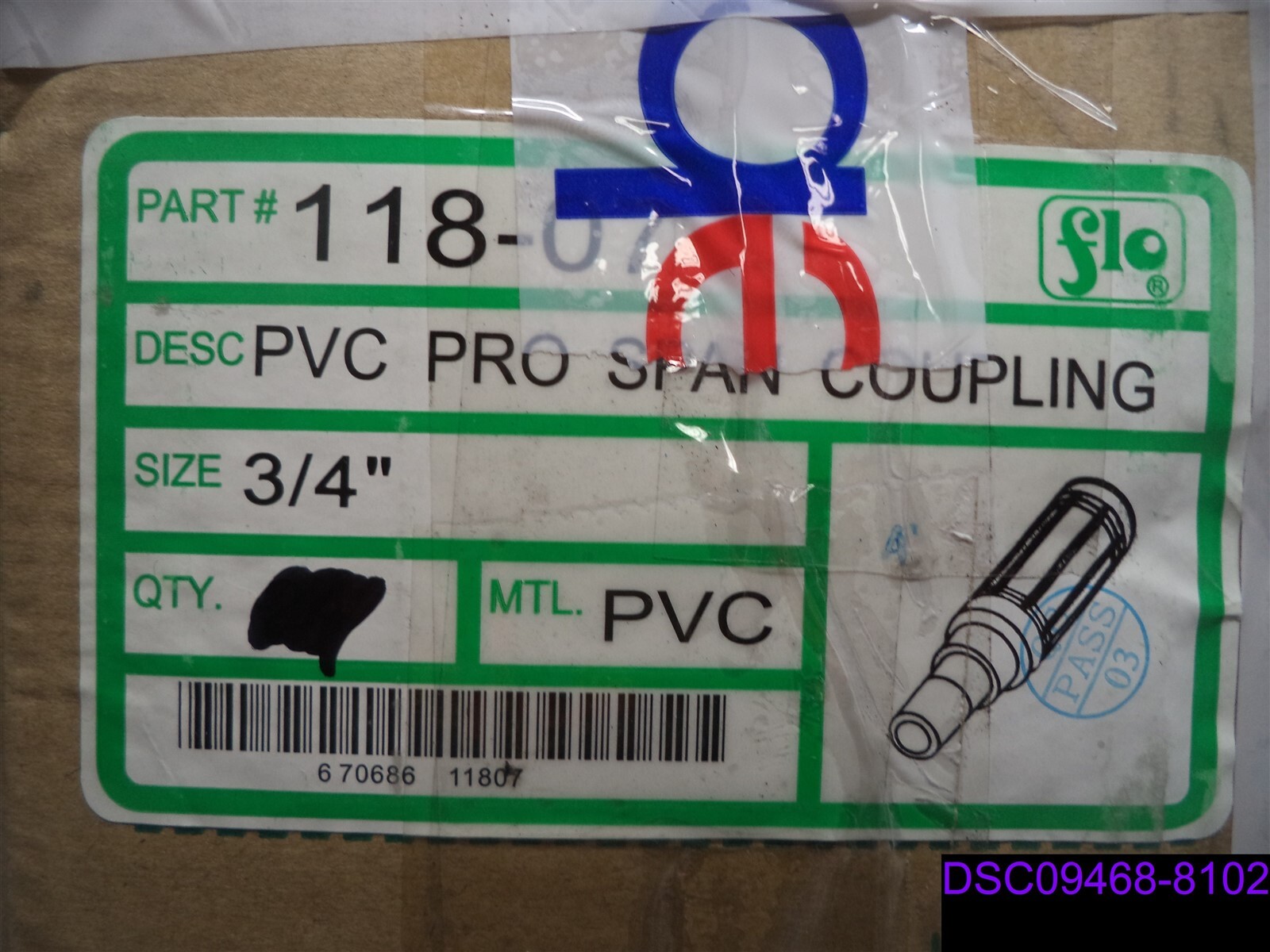 Qty = 23: PVC Pro Span Coupling 3/4″ P/N 118-07