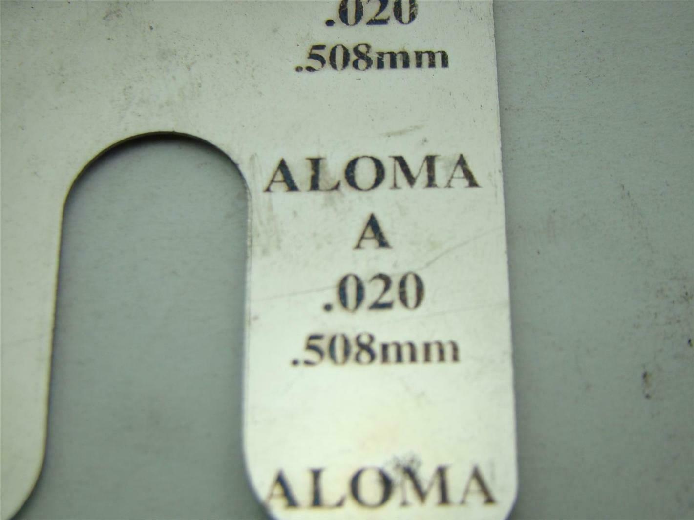(2) Aloma .020 .508mm Stainless Steel Shims
