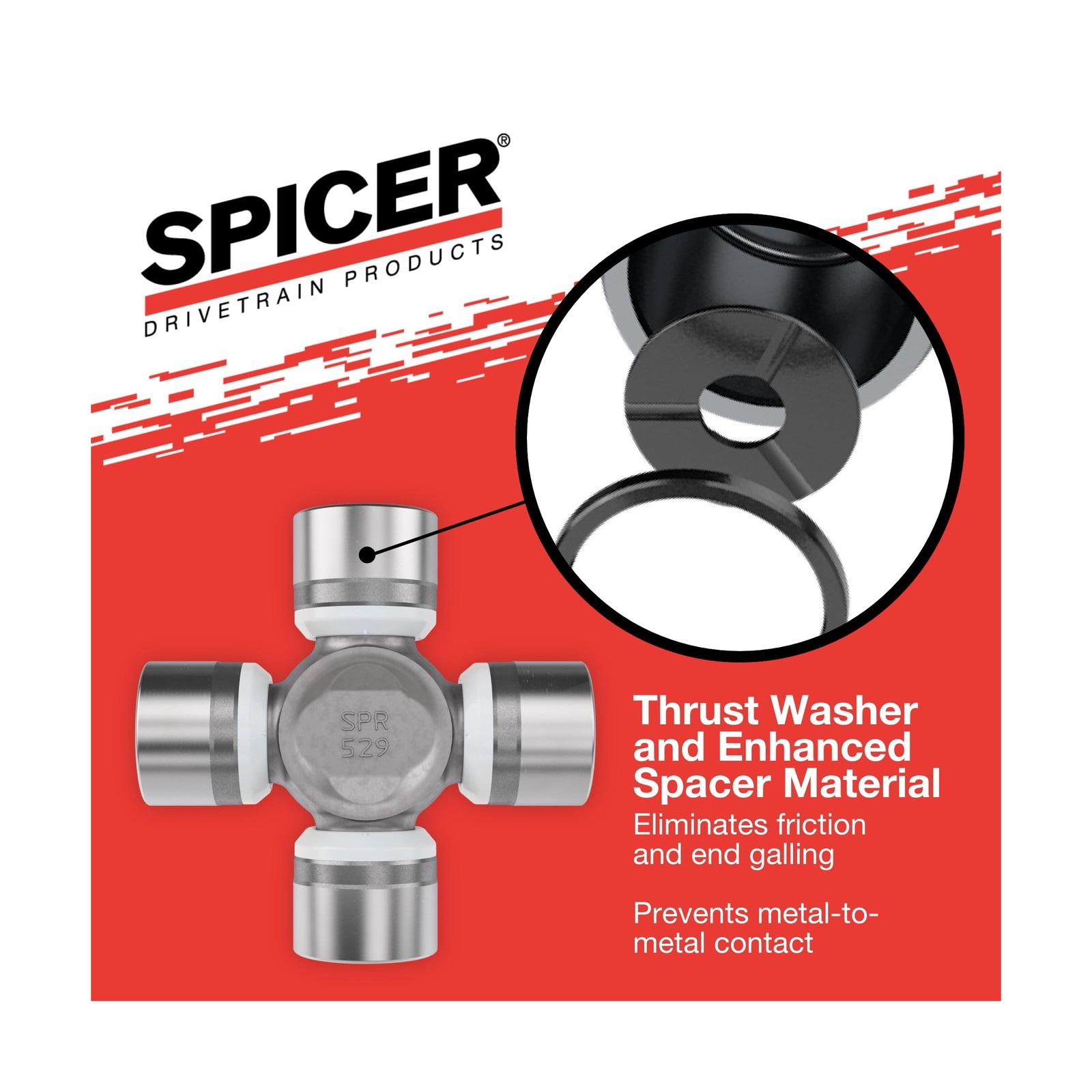 Spicer 5-1310-1X U-Joint Kit 1310/SPL22 Series (OSR) Greaseable Fast Ship