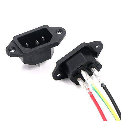 4 PK IEC 320 C14 Male Plug 3 Pins PCB Panel Inlet Socket Connector READ LISTING