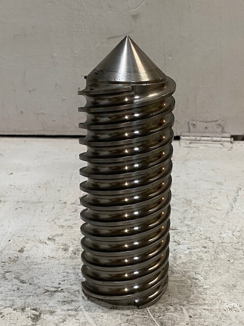 R&D 8″x3″ Pointed Worm Screw for Cheese/Corn Puff Extruder Machine (K1)