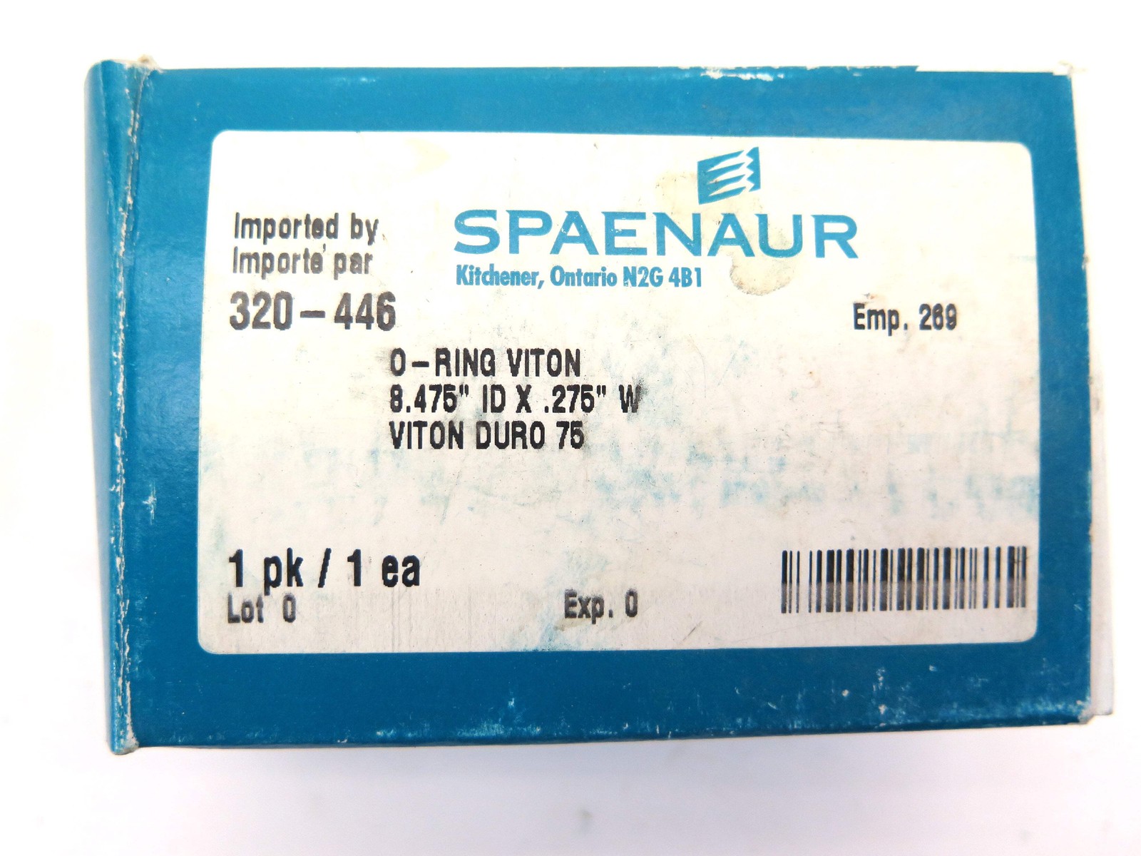 Spaenaur 320-446 O-Ring Viton Duro 75 8.475″ ID X .275 W