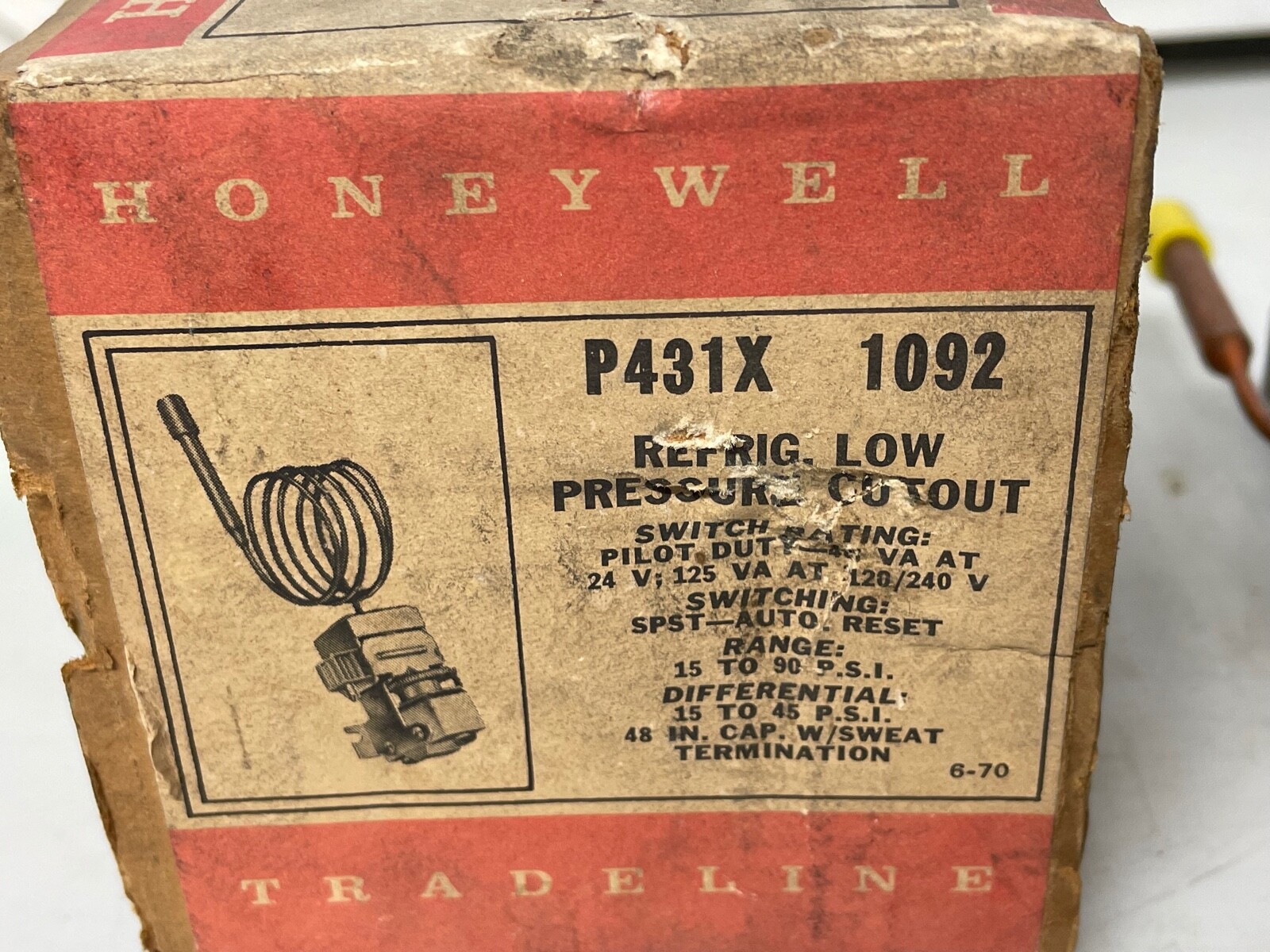 Honeywell P431X-1092 Low Pressure Cutout