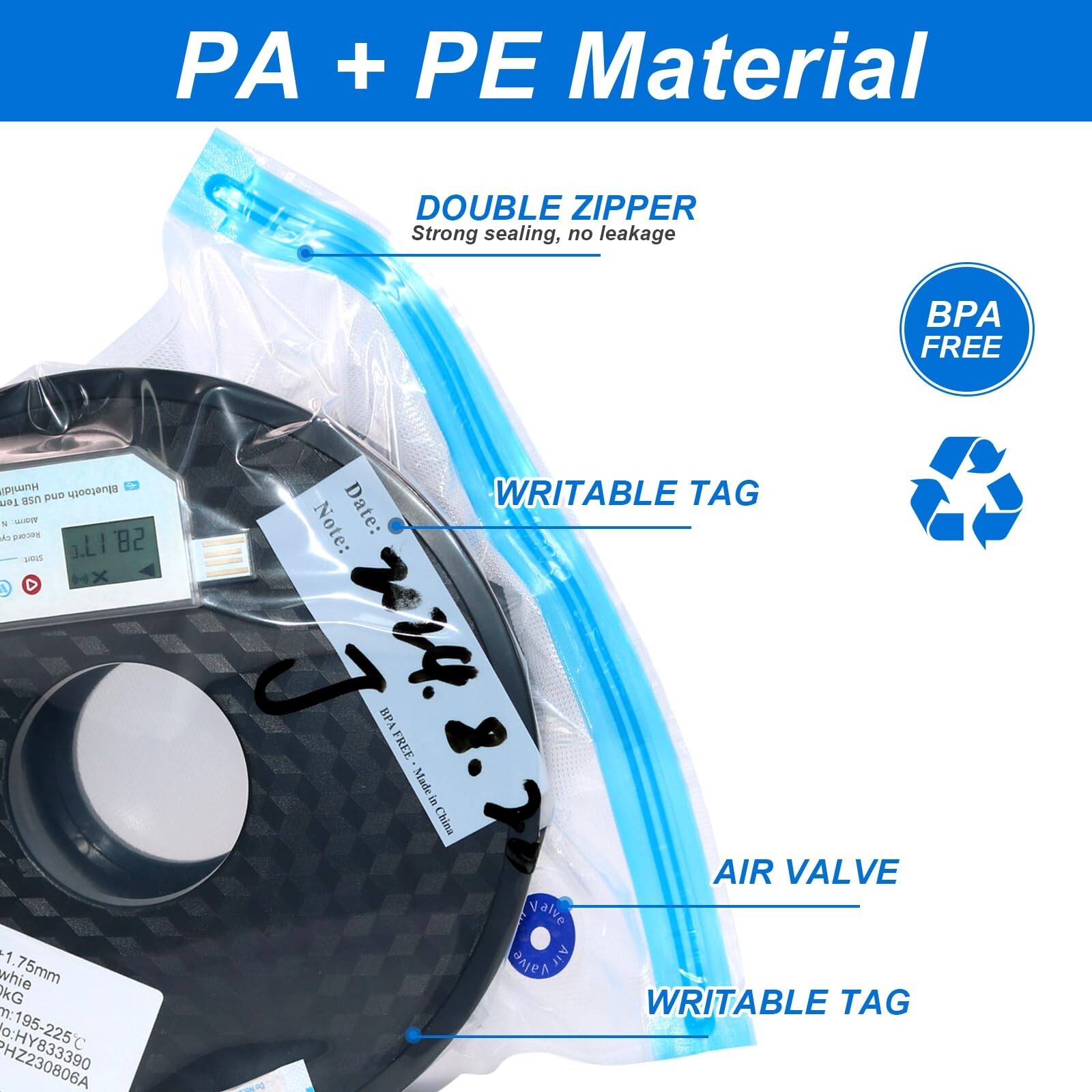 3D Print Filament Storage Bag Vacuum Kits