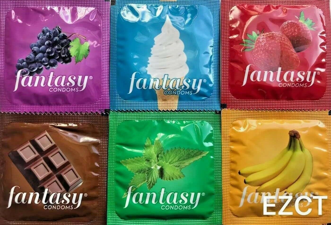Fantasy Flavored Condoms Pack 48 Condoms : Variety of Flavors Such As Vanilla, S