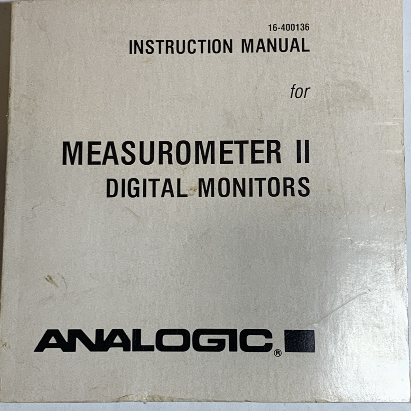 Analogic 16-400136 Instruction Manual 16400136 $25.01 + free shipping