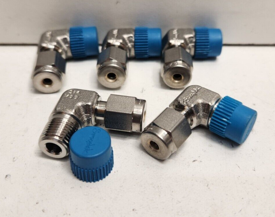 LOT OF 5 NEW OLD STOCK! SWAGELOK 1/8″ TUBE X 1/8″ NPT MALE ELBOWS SS-200-2-2