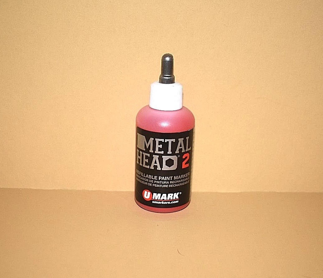 6 Metal Head2 Paint Markers 2 Oz Red Auto Salvage Industrial Junk Yard Crafts