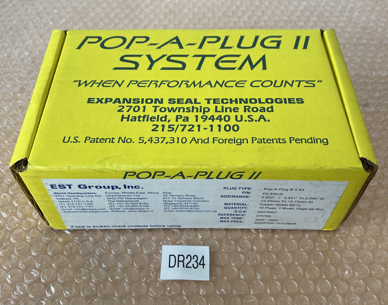NEW IN BOX- Pop-A-Plug II Kit P2-520-N 0.520” (8) Plugs (1) Brush (1) Gauge🇺🇸