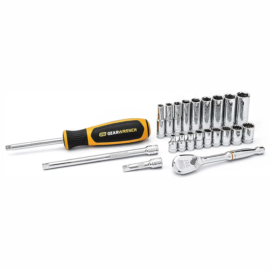 New Gearwrench 22-Piece 1/4 Inch Drive Standard / Deep Metric Socket – P/N 80327