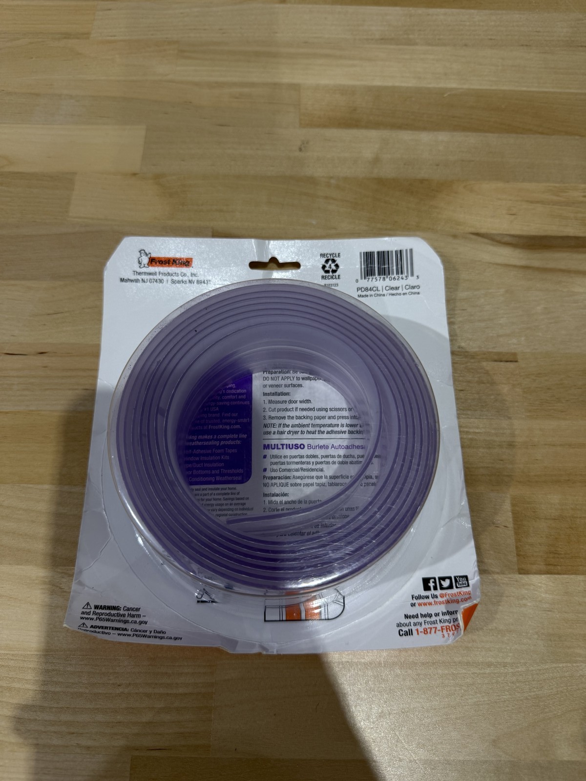 Frost King Patio Door Self-Stick Weatherseal, 1-7/8″ Wide X 84″ Long, Clear