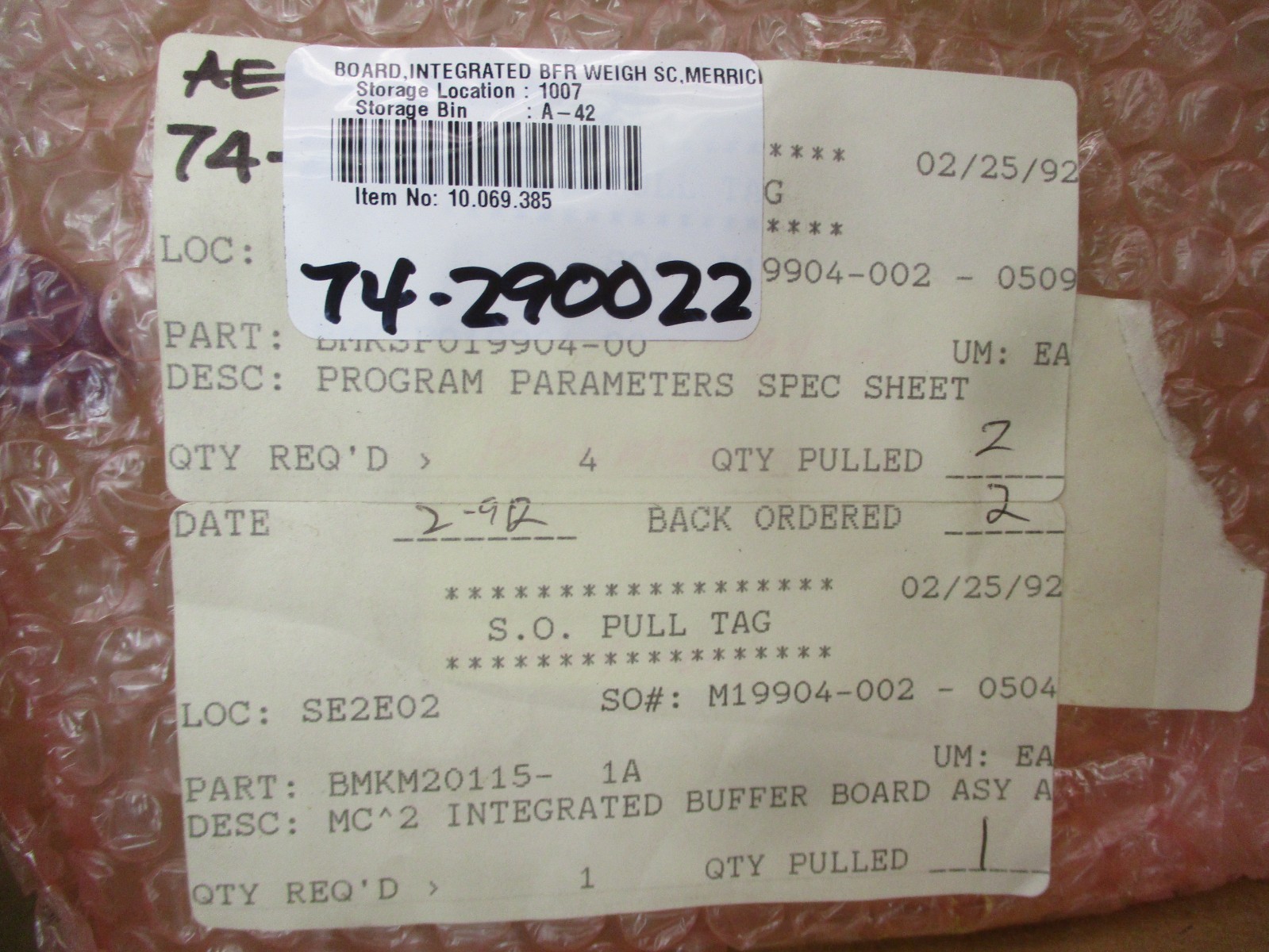 DC1349 K-2 SEG 154 DC1349 L-2 NT 1-0 02-91 Integrated BFR Weigh Board 53276NADC