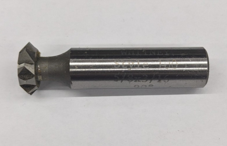 Whitney Double Angle Milling Cutter 5/8″ CD (Oversize) 3/16″ Width 90° HSS USA