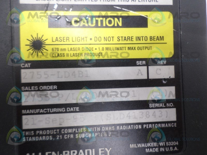 INDUSTRIAL SPARE PART 2755-LD4B1 SER. A LASER SCANNER BAR CODE NSNP