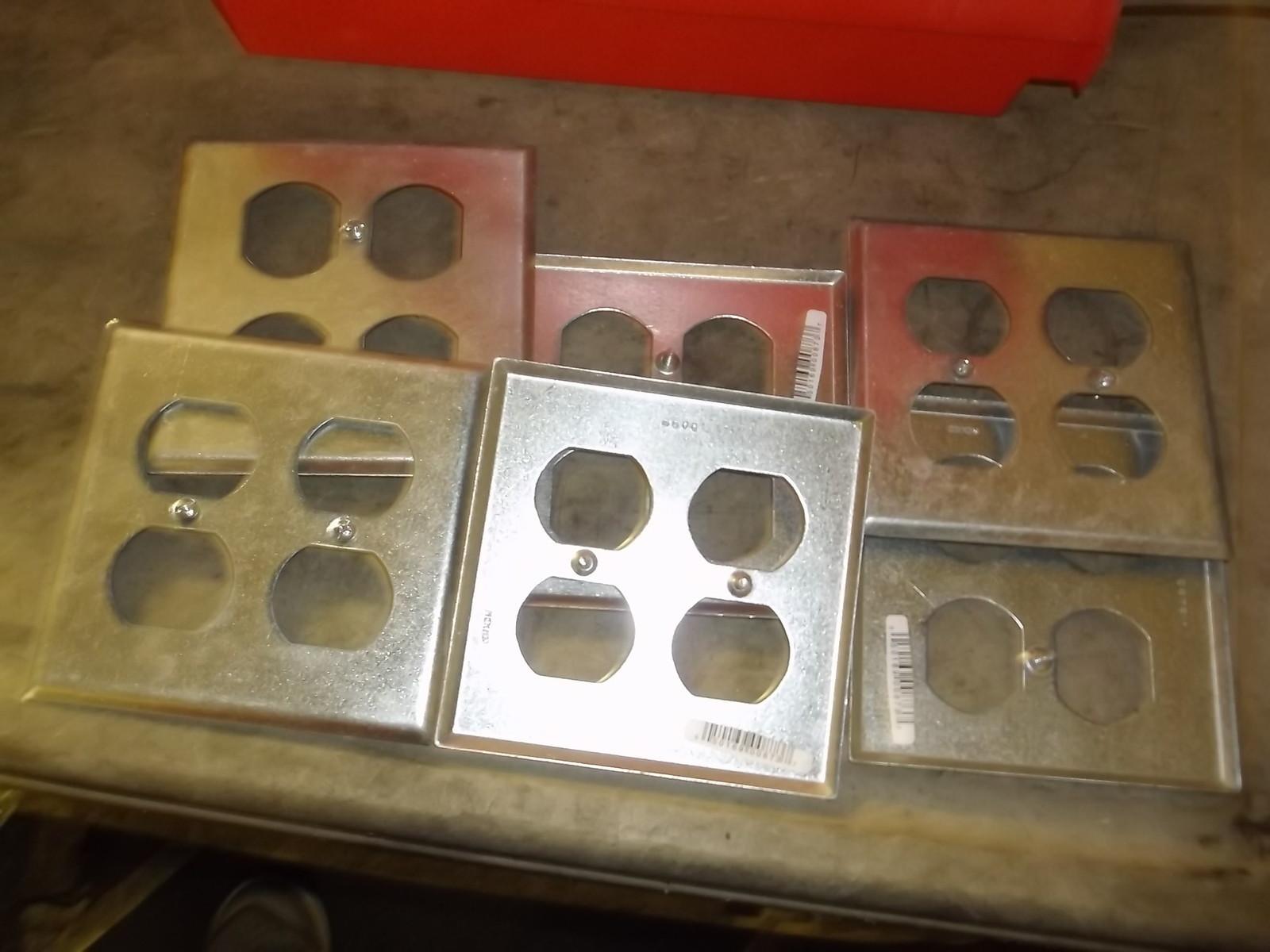 NEW Raco Stainless Steel Quad Plug Outlet Covers, Lot of 6 *FREE SHIPPING*