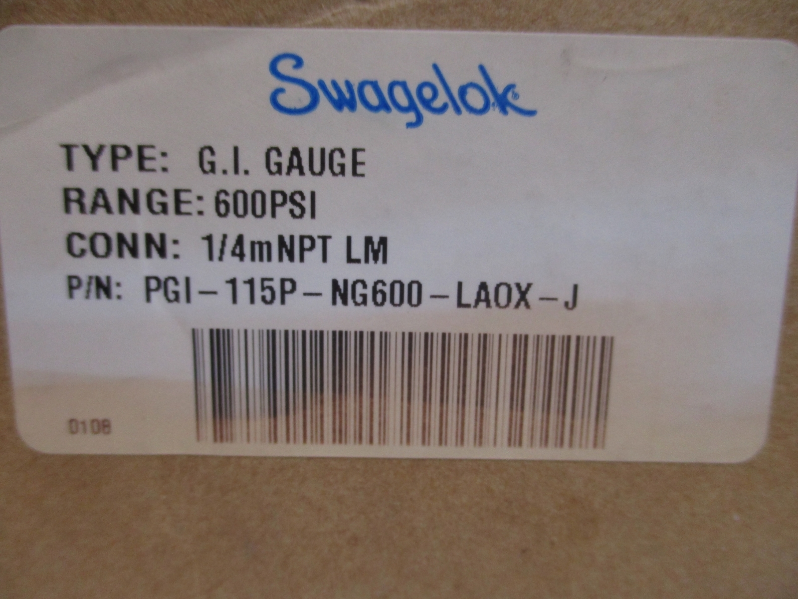 SWAGELOCK PGI-115P-NG600-LAOX-J 600PSI NSMP