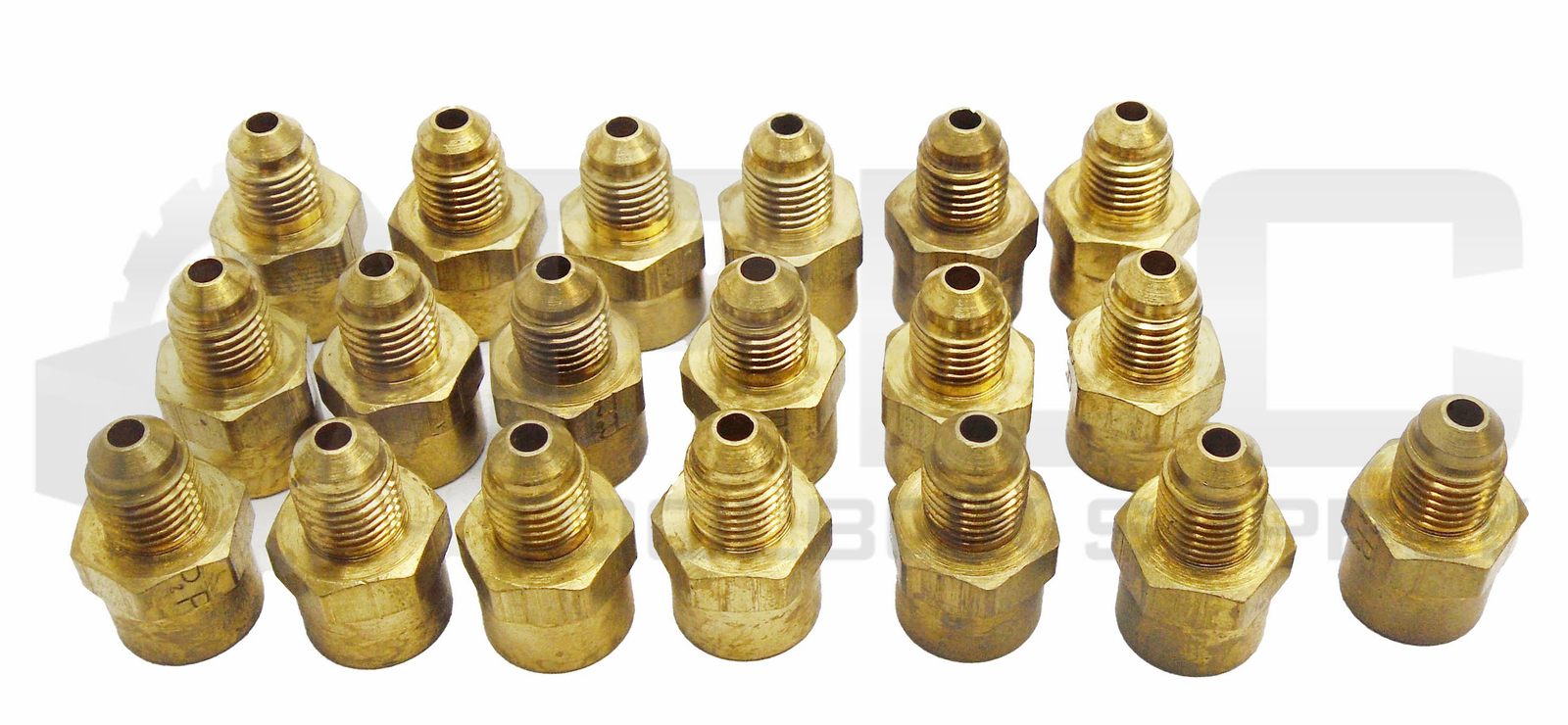 LOT OF 19 NEW PARKER 11/16″ ID X 7/16″ OD MALE FLARE FITTINGS BRASS
