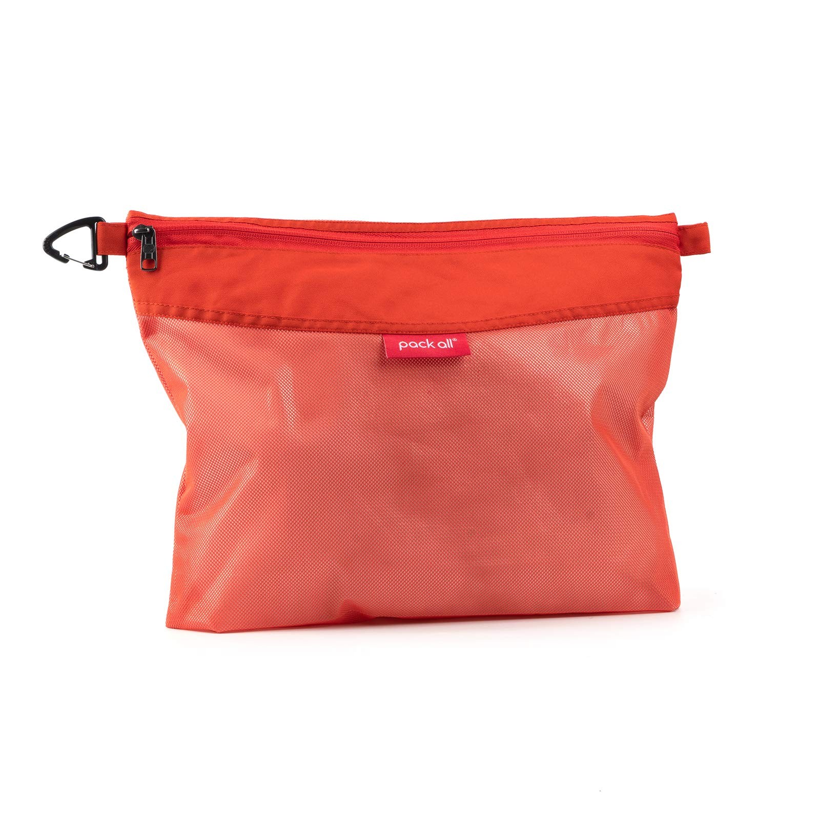 pack all Water-resistant Material Zipper Pouch, Mesh Large, Orange