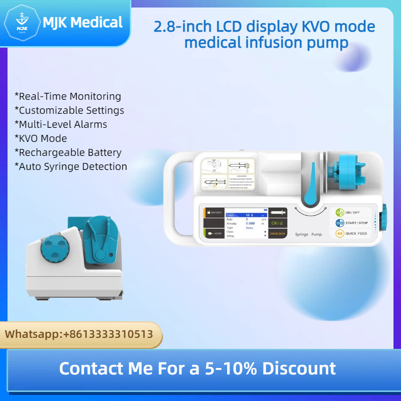 Medical Syringe Pump w/ 2.8″ LCD, Rechargeable Battery & KVO