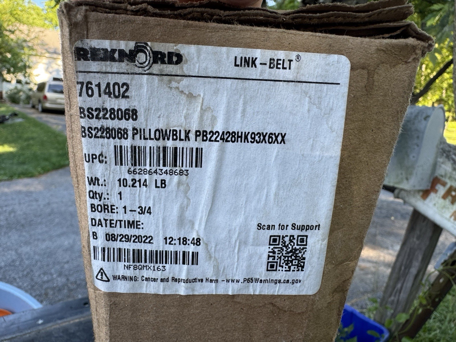 Rexnord BS228068 Pillow Block Spherical Bearing 1-3/4 Rayco Stump Grinder 761402