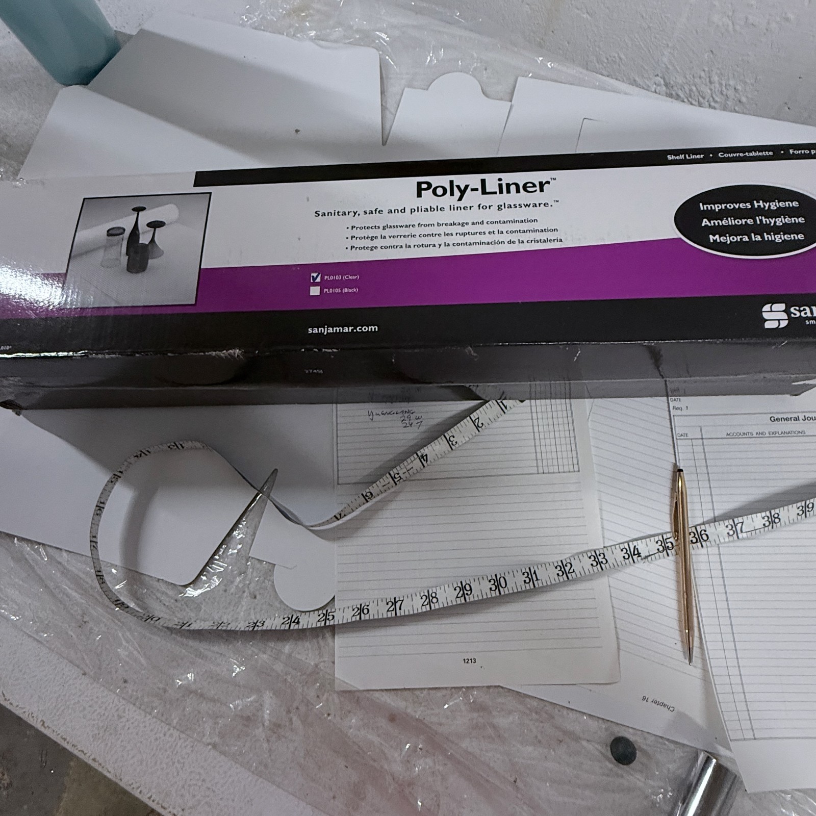 San Jamar PLO-103 Poly-liner, Sanitary, Pliable, for Bar Glassware 2×10 Clear