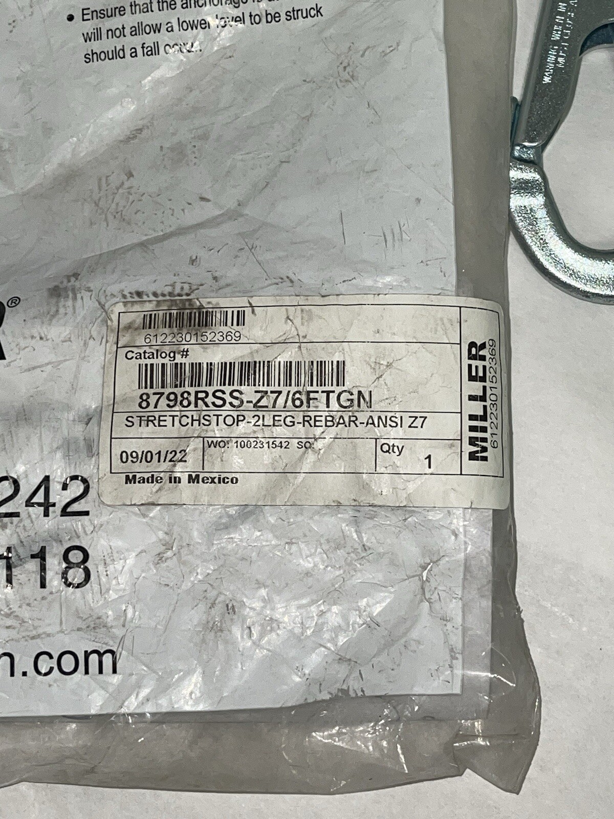 HONEYWELL 8798RSS-Z7/6FTGN StretchStop Lanyards with SofStop Shock Absorber 6FT