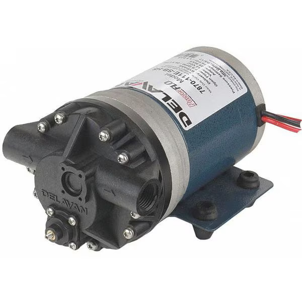 Delavan Fluid Power Diaphragm Pump, Polypropylene, Santoprene, 12VDC, 7.0 GPM