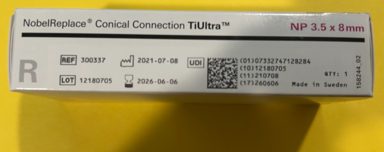 Nobel Biocare NobelReplace Conical Connection TiUltra NP 3.5 x 8mm