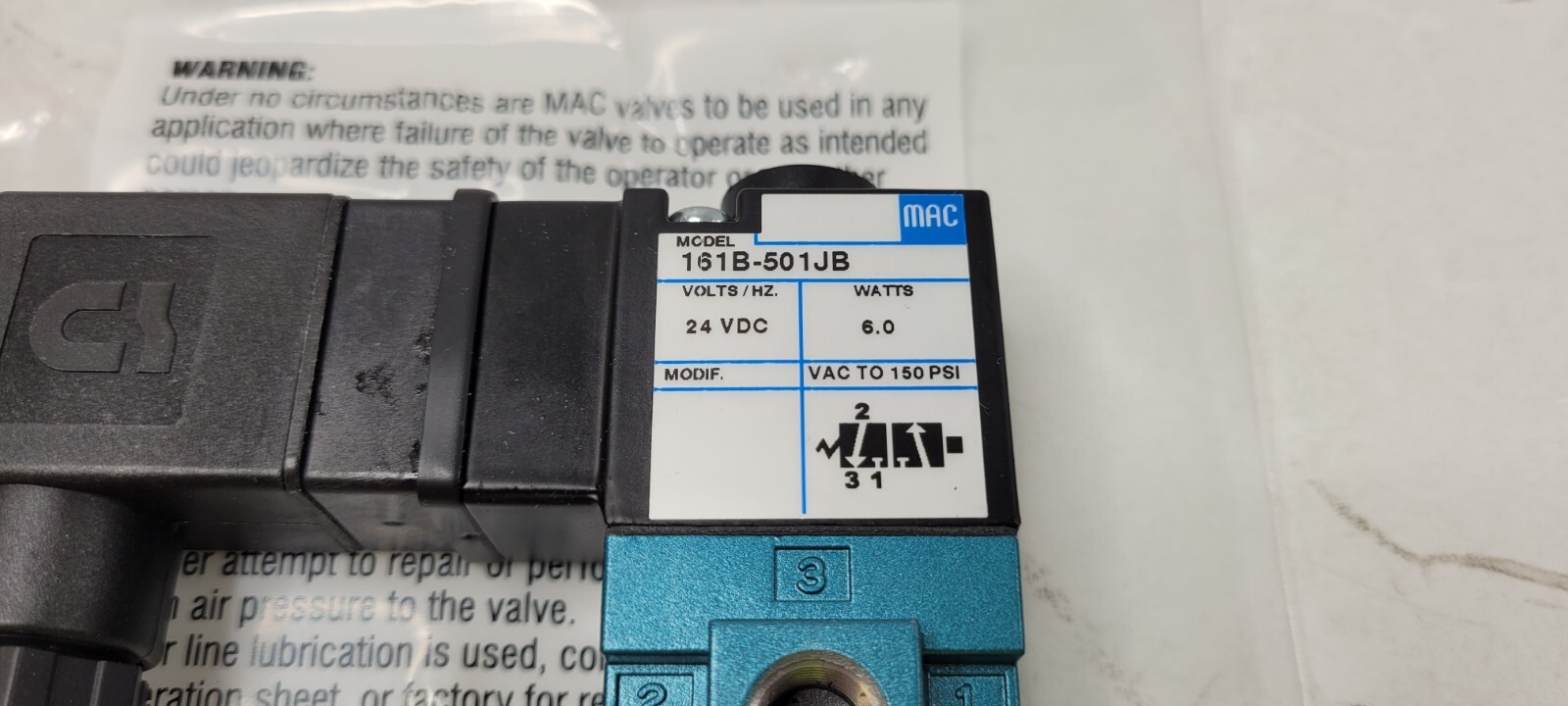 NEW MAC 161B-501JB Solenoid Valve 24V 6.0W