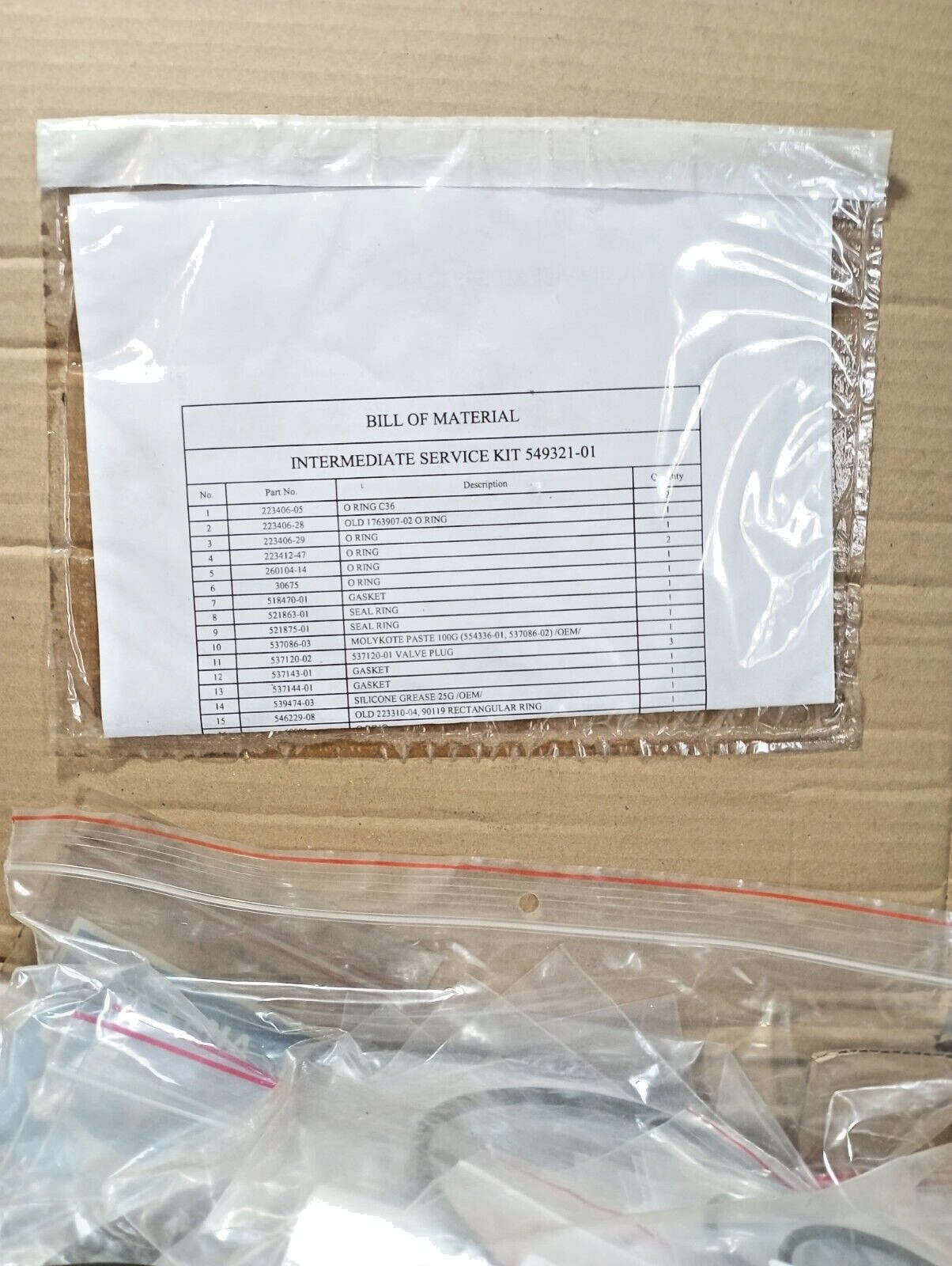 ALFA LAVAL LOPX 705 INTERMEDIATE SERVICE KIT/2000 HOU 549321-01 REF;S/10793/16